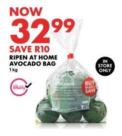 WOOLWORTHS RIPEN AT HOME AVOCADO BAG 1kg