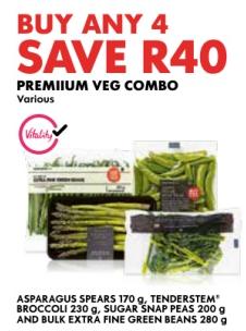 WOOLWORTHS PREMIUM VEG COMBO Various Any 4