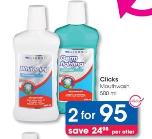 Clicks Mouthwash Germ Fighting and Whitening