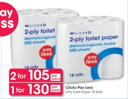 2-ply toilet paper, dermatologically tested, 350 sheets per roll