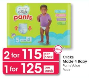 Clicks Made 4 Baby Pants Value Pack