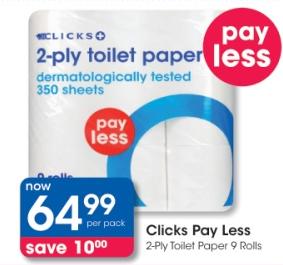 2-ply toilet paper, dermatologically tested