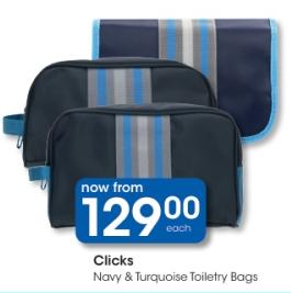 Navy & Turquoise Toiletry Bags