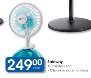 15 cm Desk Fan - Clip-on or stand function