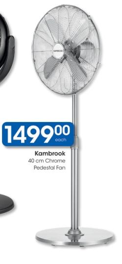 Kambrook 40 cm Chrome Pedestal Fan