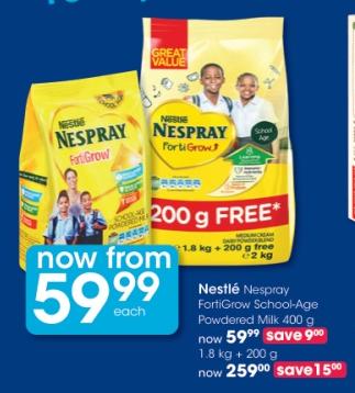 Nestlé Nespray FortiGrow School-Age Powdered Milk