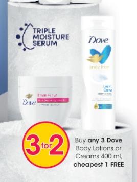 Dove Body Lotions or Creams