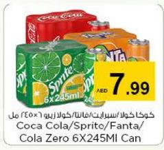 Coca Cola/Sprite/Fanta/Cola Zero 6X245ML Can