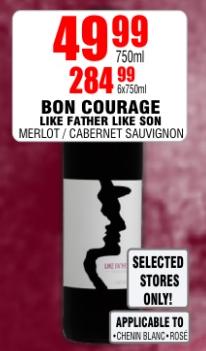 BON COURAGE LIKE FATHER LIKE SON MERLOT / CABERNET SAUVIGNON