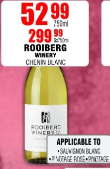 Rooiberg Winery Chenin Blanc 6x750 m