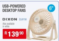 Dixon USB-Powered Desktop Fans 