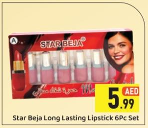 Star Beja Long Lasting Lipstick 6Pc Set