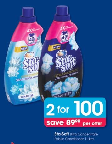 Sta-Soft Ultra Concentrate Fabric Conditioner 1 Litre