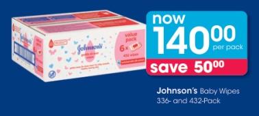 Johnson's Baby Wipes 336 And 432 Pack