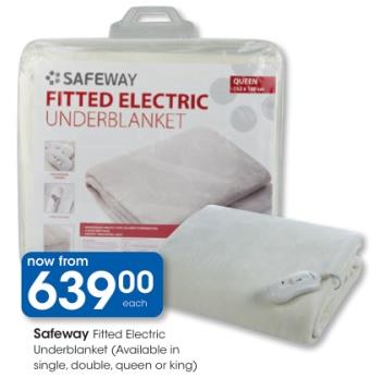 Safeway Fitted Electric Underblanket (Available in single, double, queen or king)