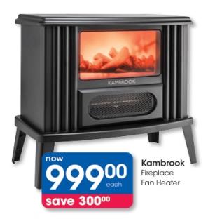 Kambrook Fireplace Fan Heater