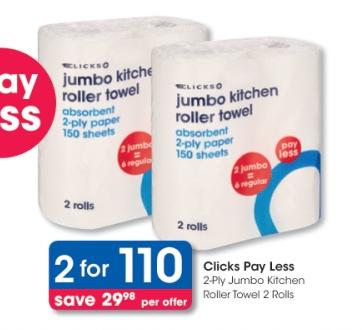 Clicks jumbo kitchen roller towel