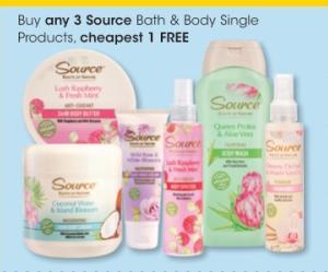 Buy Any 3 Source Bath & Body Single Products Cheapest 1 Free