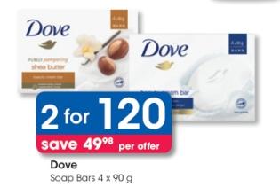 Dove Soap Bars 4x90g