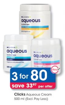 Clicks Aqueous Cream 500ml