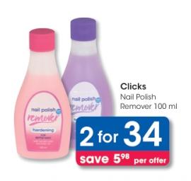 Clicks Nail Polish Remover 100ml