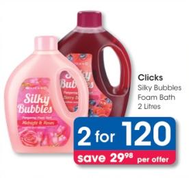 Clicks Silky Bubbles Foam Bath 2 Litre