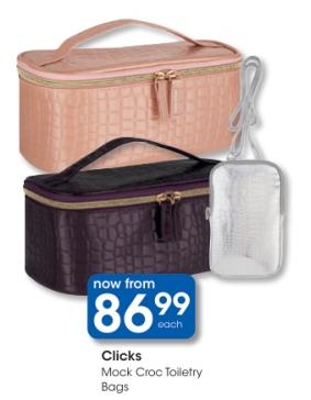 Mock Croc Toiletry Bags