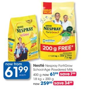 Nestlé Nespres FortiGrow School-Age Powdered Milk 400g / 1.8kg +200g