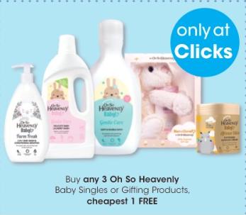 Buy any 3 Oh So Heavenly Baby Singles or Gifting Products. cheapest 1 FREE