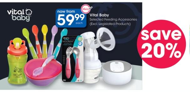 Vital Baby Selected Feeding Accessories (Excl. Legislated Products)