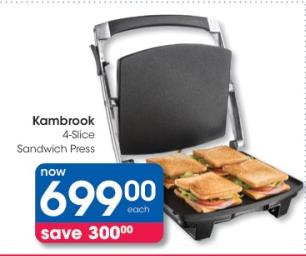 Kambrook 4-Slice Sandwich Press