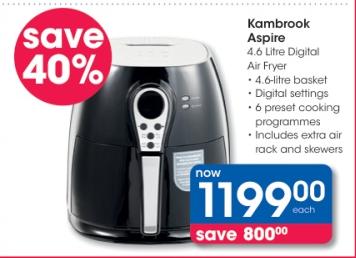 Kambrook Aspire 4.6 Litre Digital Air Fryer