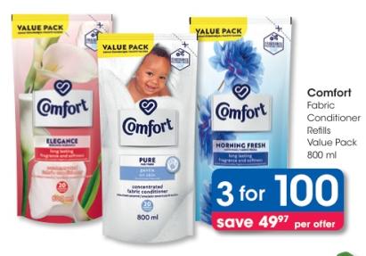 Comfort Fabric Conditioner Refills 800ml