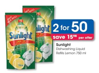 Sunlight Dishwashing Liquid Refills Lemon 750ml