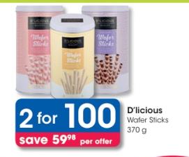 D'licious Wafer stick 370 gm 