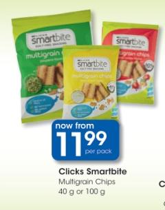 Clicks Smartbite Multigrain Chips 40g or 100g