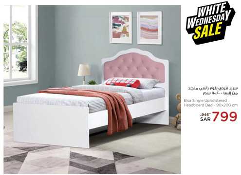 Elsa Single Upholstered Headboard Bed