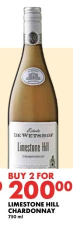 LIMESTONE HILL CHARDONNAY 750 ml