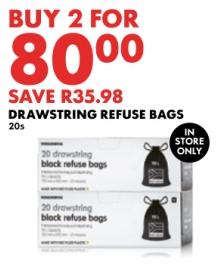 Drawstring refuse bags 20s