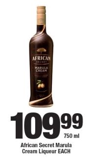 African Secret Marula Cream Liqueur 750 ml