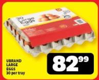 UBRAND Large Eggs 30 per tray