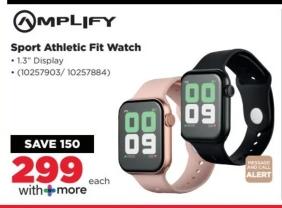 Amplify Sport Athletic Fit Watch, 1.3" Display