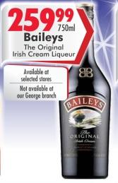 Baileys The Original Irish Cream Liqueur 750ml