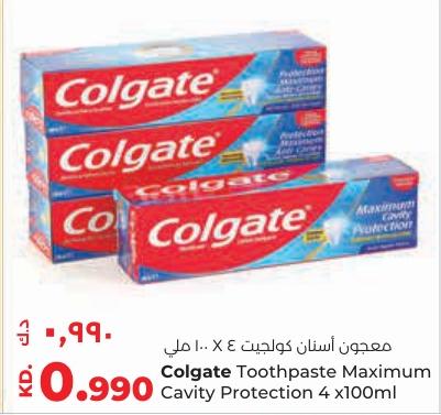 Colgate Toothpaste Maximum Cavity Protection 4 x 100ml