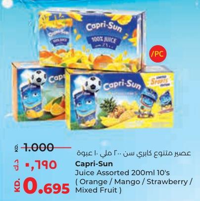 Capri-Sun Juice Assorted 200ml 10's (Orange / Mango / Strawberry / Mixed Fruit)