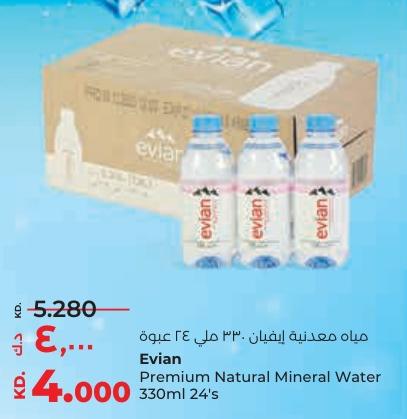 Evian Premium Natural Mineral Water 330ml 24's