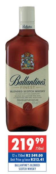 Ballantine's Finest Blended Scotch Whisky 750ml