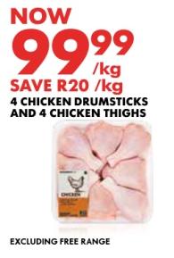 Woolworth 4 Chicken Drumsticks and 4 Chicken Thighs 1 kg 