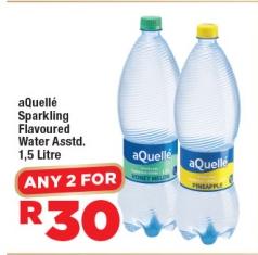 Any 2 aQuelle Sparkling Flavoured Water Assorted, 1.5 Litre