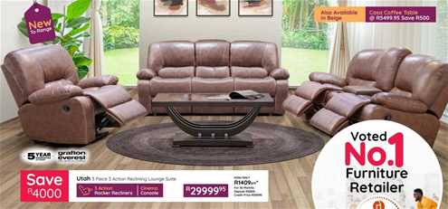 Utah 3 Piece 3 Action Reclining Lounge Suite